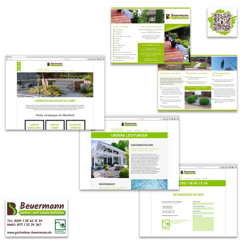 Gartenbau Beuermann Referenz: Logo-Design, Beschilderung, Webdesign